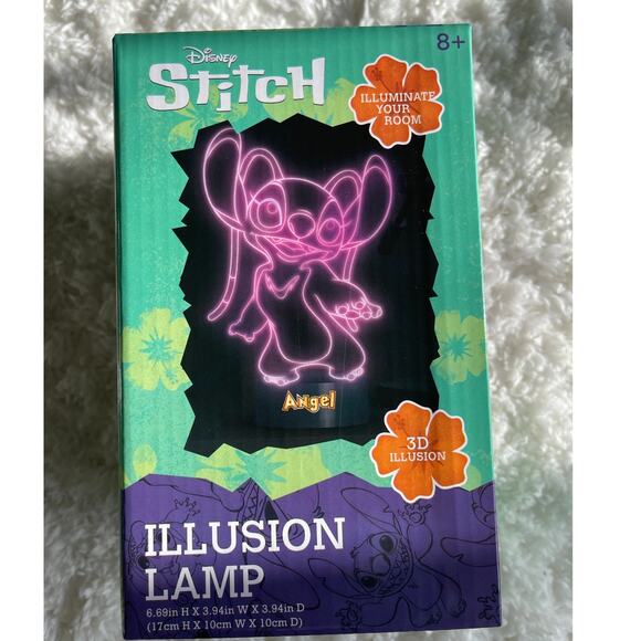 Disney Stitch Angel Illusion Lamp NEW LED 3D Night Light Acrylic For Any Room - Picture 1 of 7